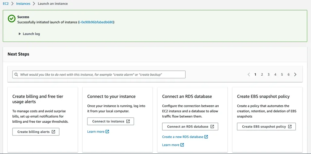 AWS EC2 Instance - Instance created